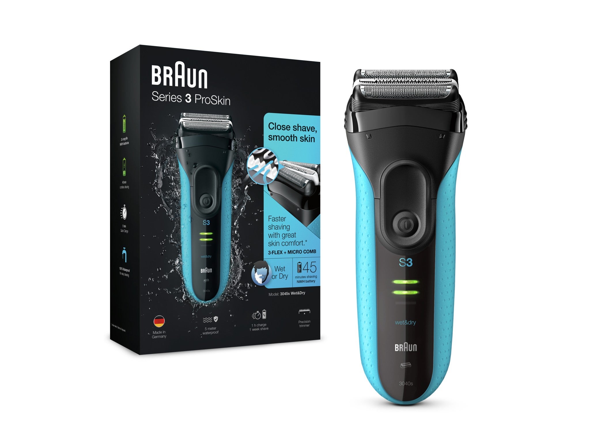 Braun series 3 ProSkin 3040s wet & dry shaver indybest