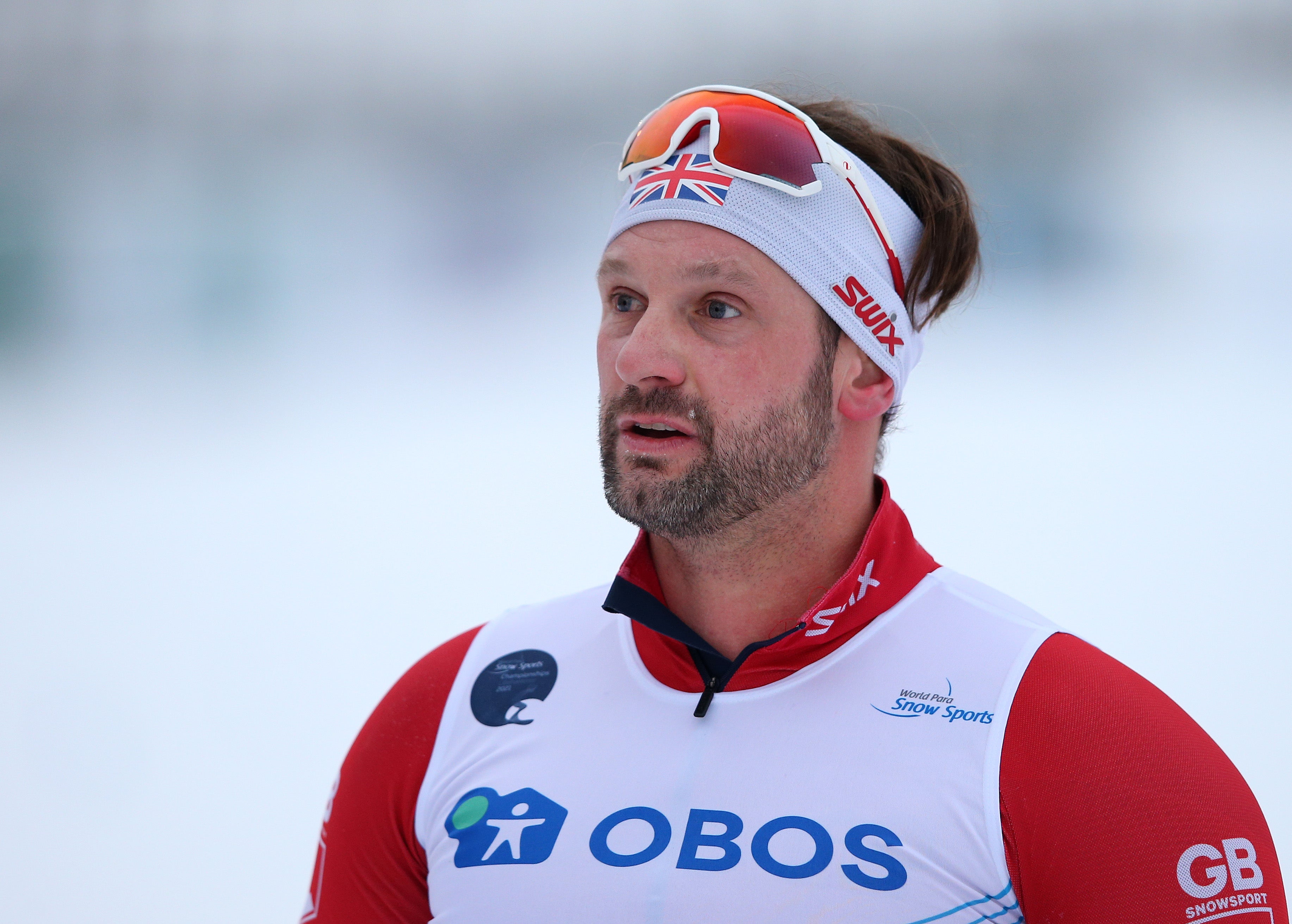 Steve Arnold of Great Britain looks on after the Men’s Sprint Sitting 6km Biathlon in Lillehammer, Norway