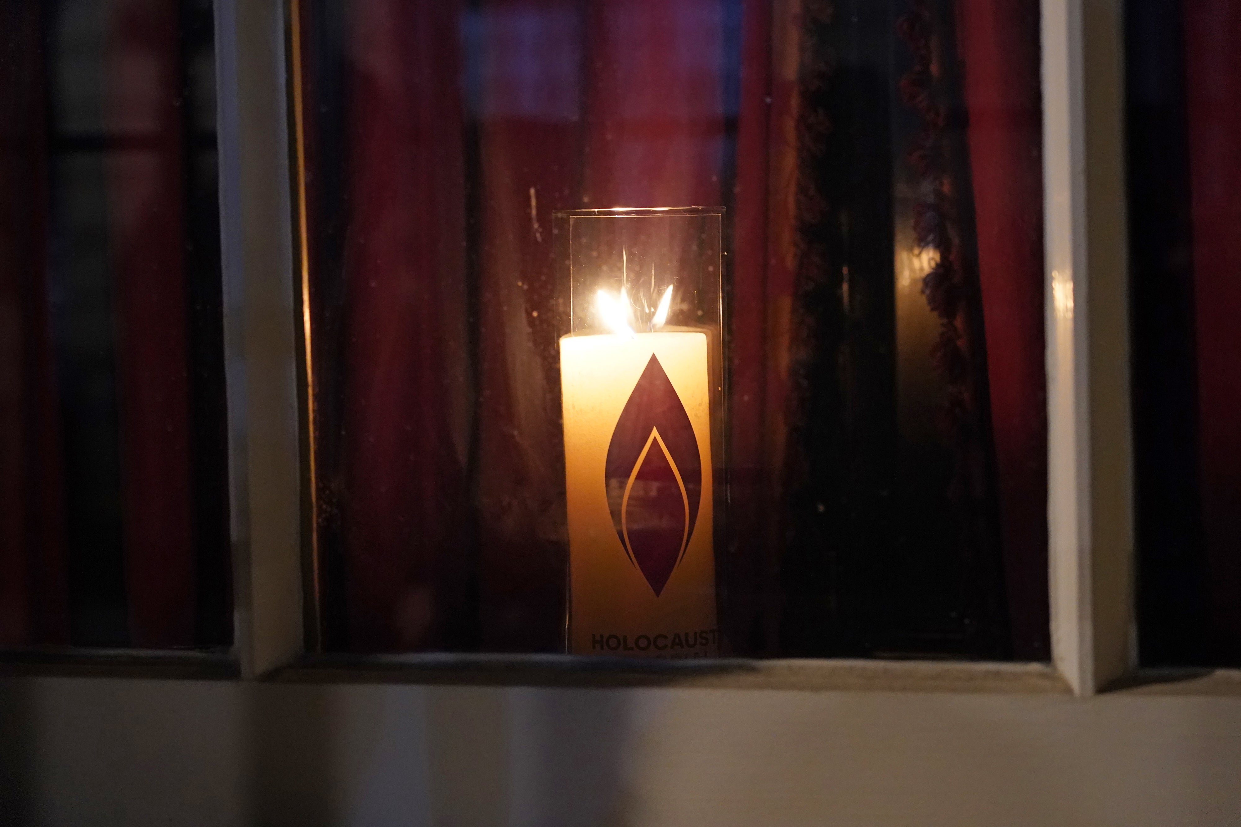 A candle in the window of 10 Downing Street, London, to mark Holocaust Memorial Day last month (Ian West/PA)