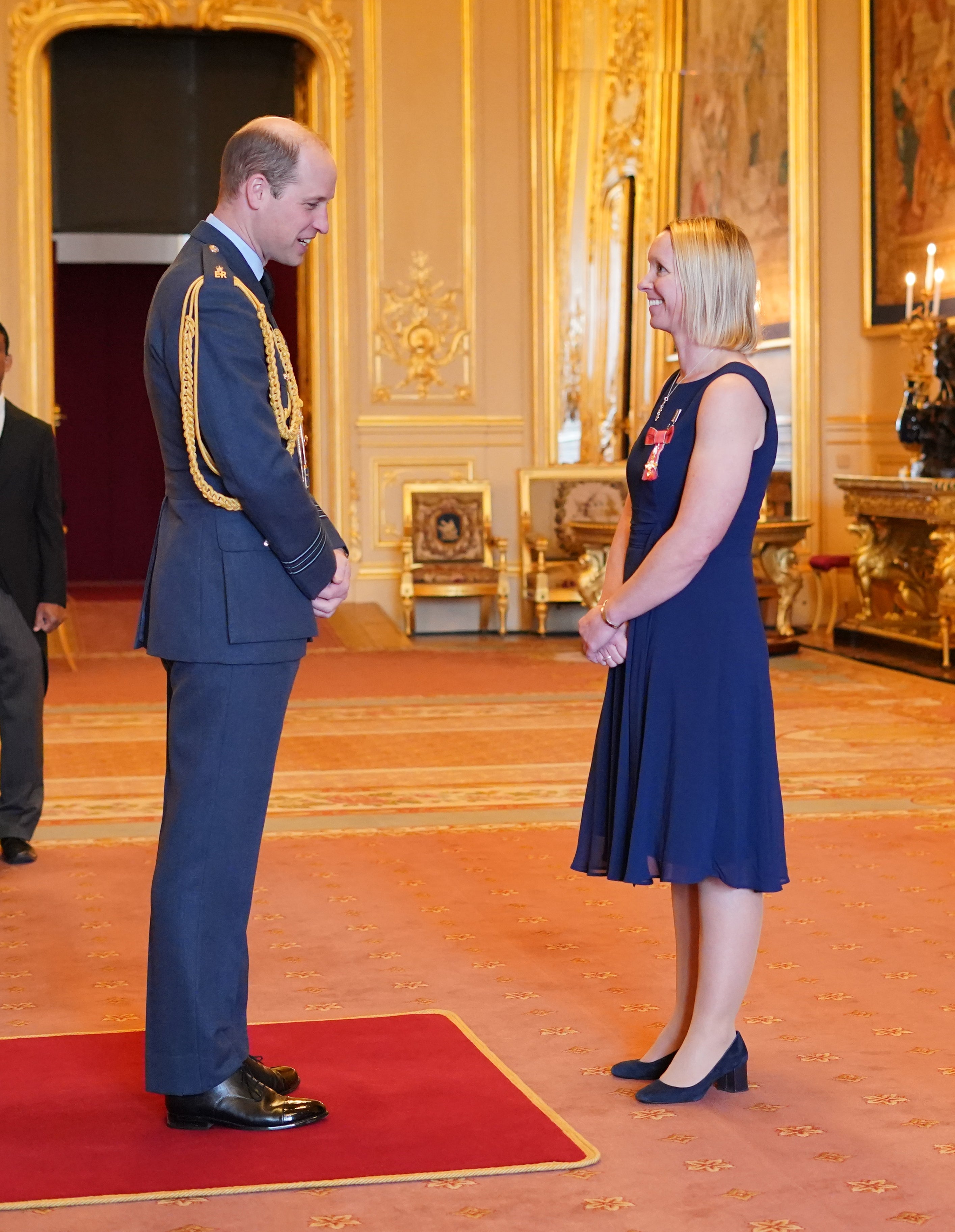 Melanie Marshall is made an MBE by the Duke of Cambridge at Windsor Castle (Jonathan Brady/PA)