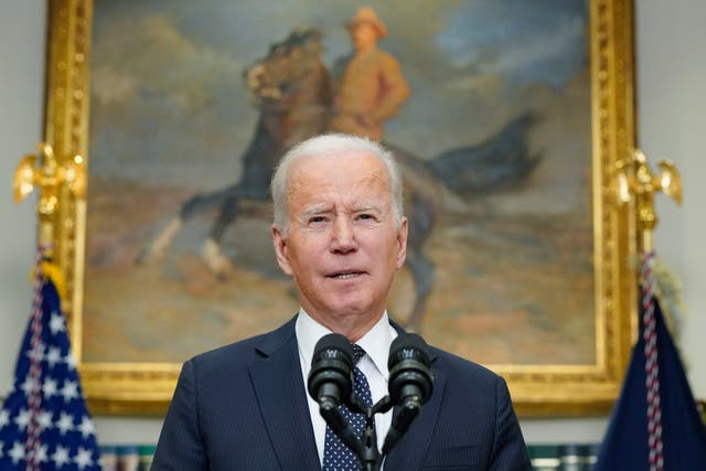 <p>El presidente Joe Biden habla sobre Ucrania en la Sala Roosevelt de la Casa Blanca, el gobierno estadounidense contempla sanciones para Rusia si invade Ucrania </p>