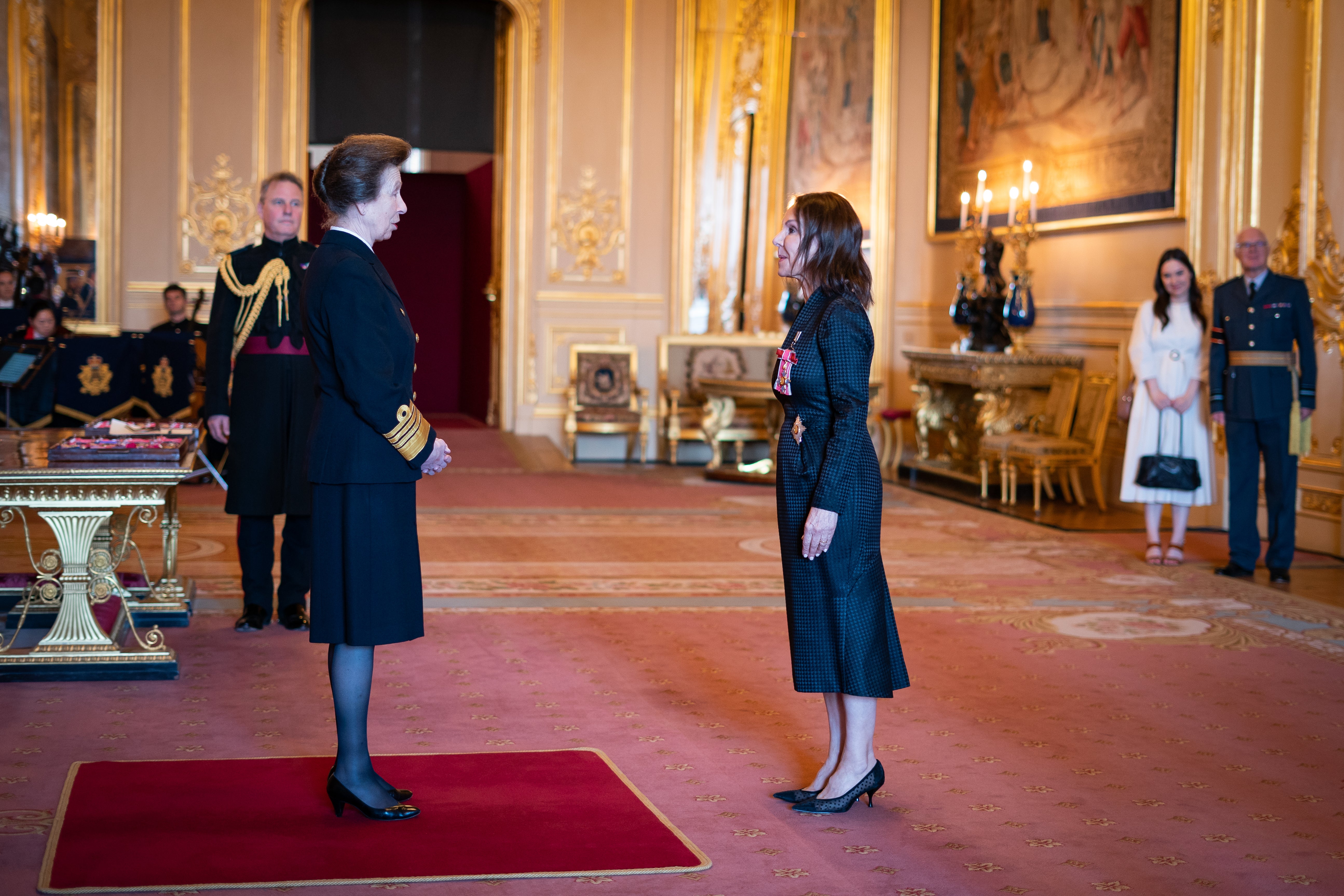 Arlene Phillips is made a Dame Commander of the British Empire by the Princess Royal (Aaron Chown/PA)