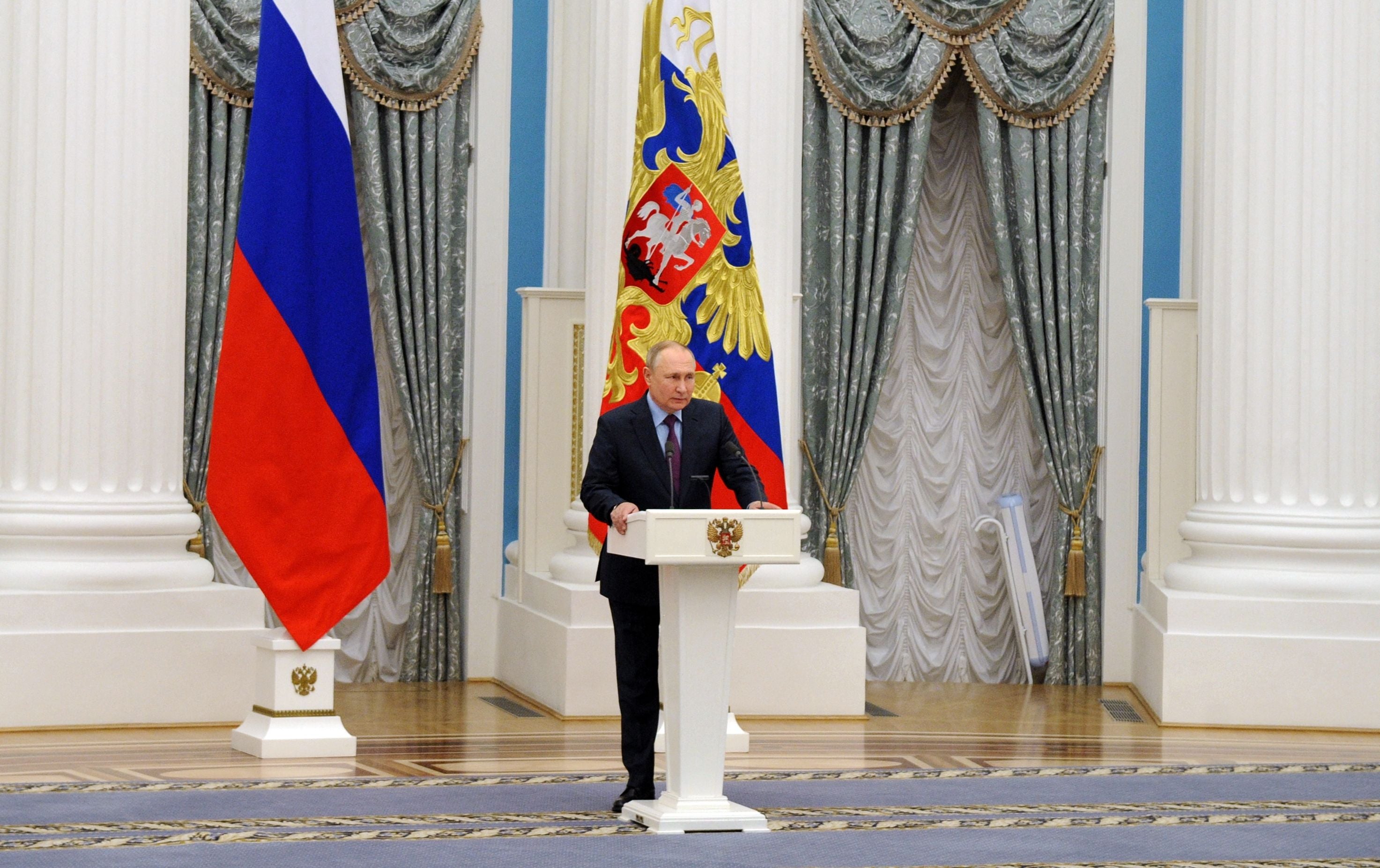 Putin said he recognised the independence of the breakaway Luhansk and Donetsk regions in eastern Ukraine