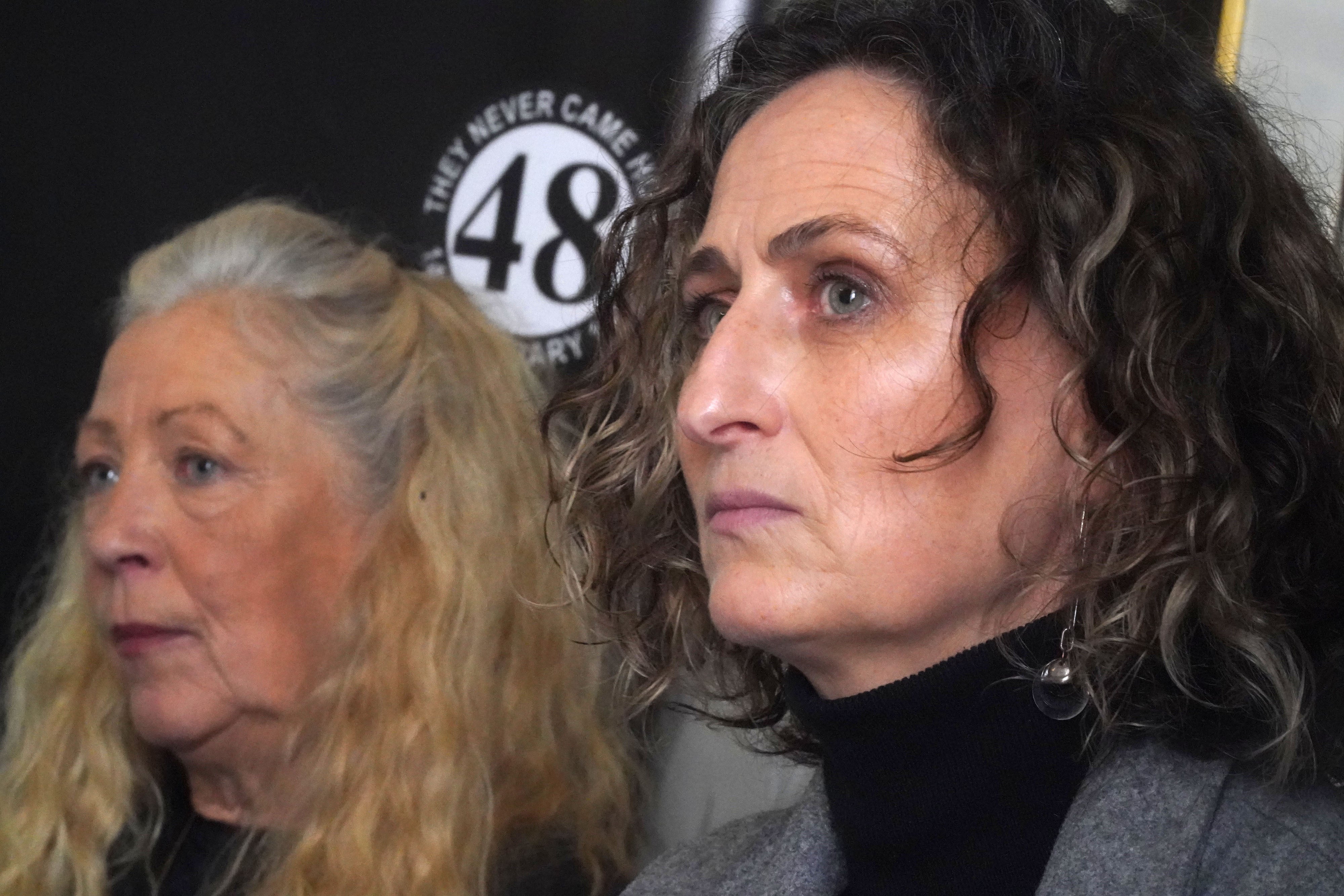 Suvivor Antoinette Keegan (left) and Sinn Fein Senator Lynn Boylan expressed frustration at further delays (Niall Carson/PA)
