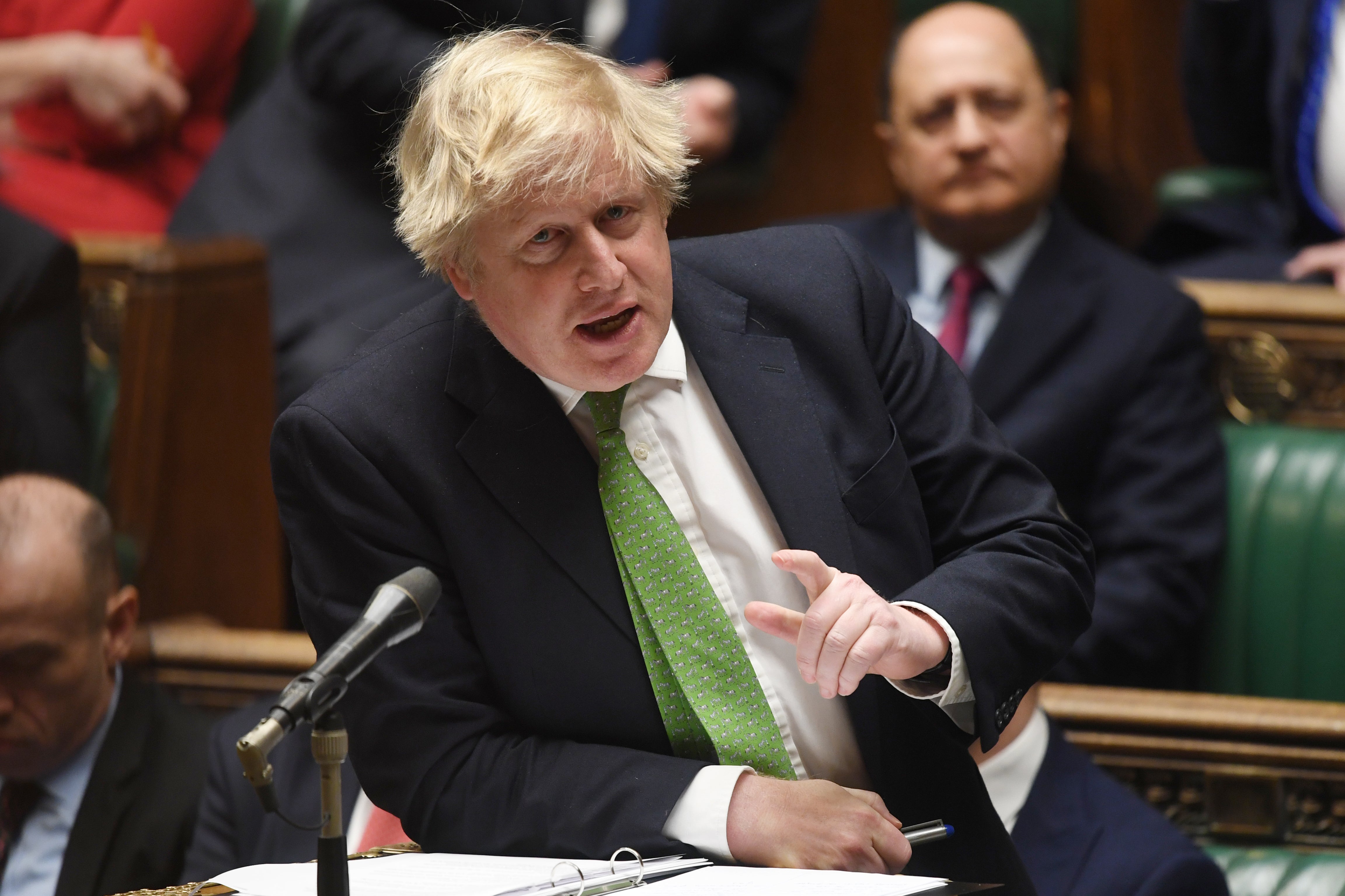 Prime Minister Boris Johnson updating MPs in the House of Commons in London on the latest situation regarding Ukraine (UK Parliament/Jessica Taylor)