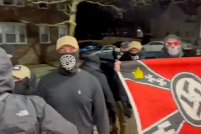 <p>Neo-Nazis crashed a reading of the Communist manifesto on Monday, 21 February, 2022, in Providence, Rhode Island.</p>