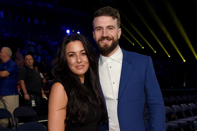 <p>Country musician Sam Hunt, 37, with his wife Hannah Lee Fowler </p>