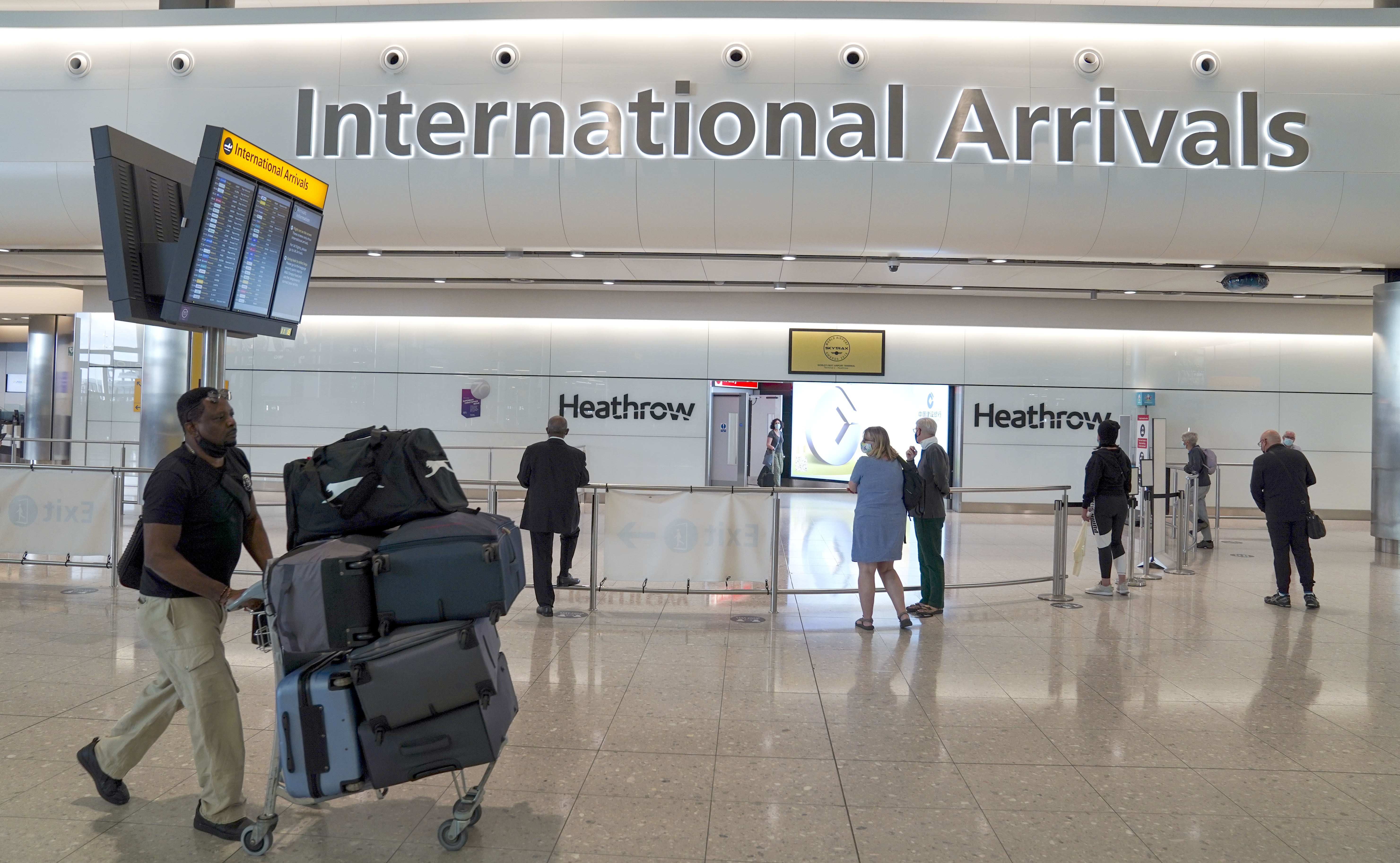 Heathrow has revealed it was the only hub airport in Europe to see a reduction in passenger numbers in 2021, due to the UK’s tougher coronavirus travel rules (Steve Parsons/PA)