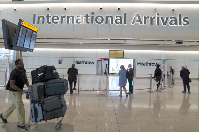 Heathrow has revealed it was the only hub airport in Europe to see a reduction in passenger numbers in 2021, due to the UK’s tougher coronavirus travel rules (Steve Parsons/PA)