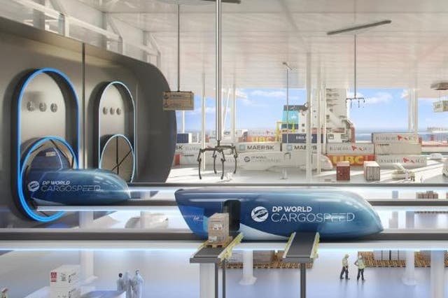 <p>Virgin Hyperloop One has collaborated with supply chain firm DP World to create DP World Cargospeed to transport cargo at close to 1,000kph</p>