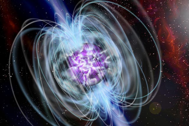 <p>An artists depiction of a magnetar</p>