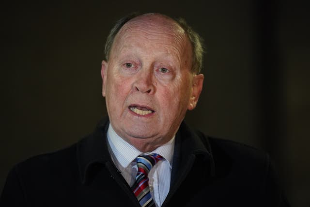 TUV leader Jim Allister addressed an anti-Northern Ireland Protocol rally in Portadown (Brian Lawless/PA)