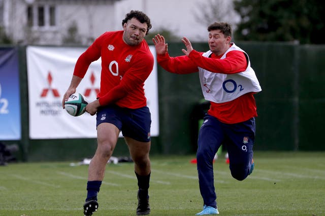 England’s Ellis Genge (left) and Ben Youngs during a training session (Adrian Dennis/PA)