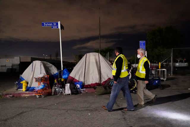 <p>A homeless encampment in Los Angeles County </p>