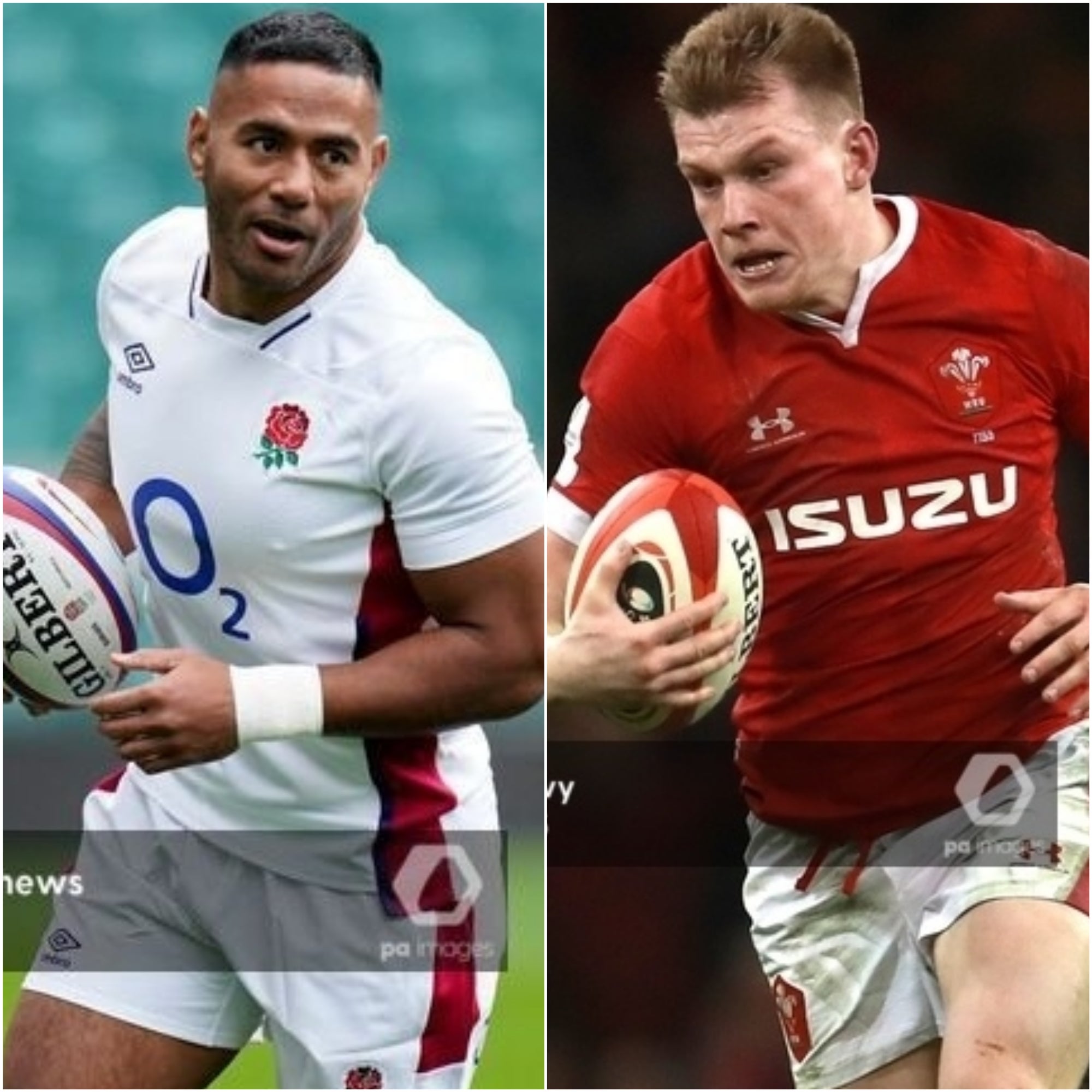 The midfield battle between centres Manu Tuilagi and Nick Tompkins could be key to England’s Six Nations clash with Wales (Andrew Matthews-Adam Davy/PA Images).