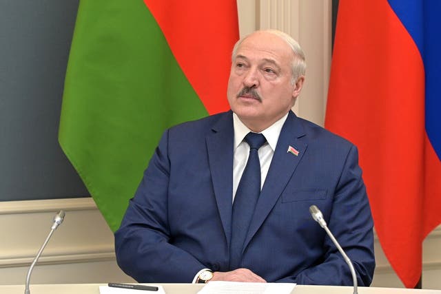 <p>File photo: Belarus president Alexander Lukashenko seen in Moscow, Russia, 19 February 2022</p>