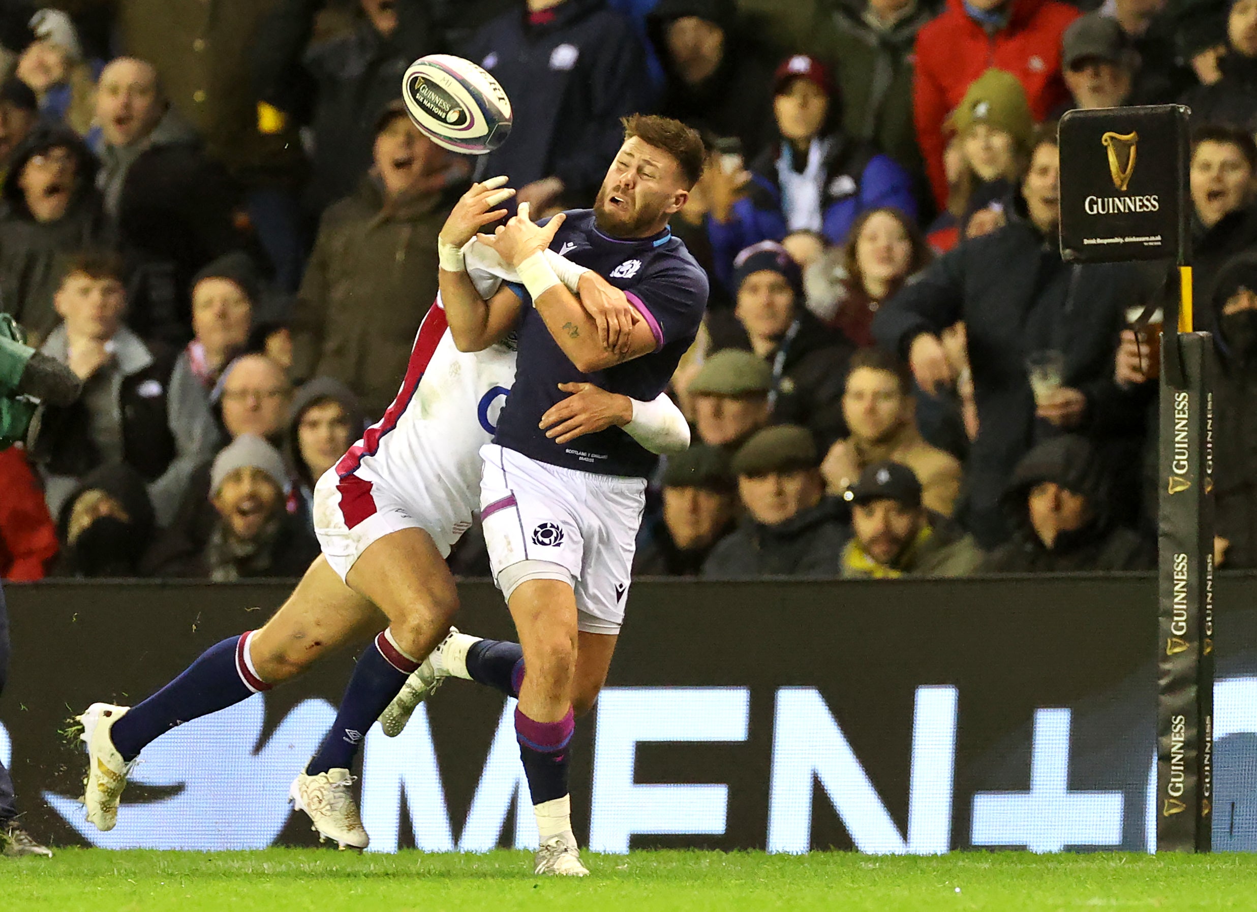 Scotland’s Ali Price (right) in action during the Six Nations win over England.