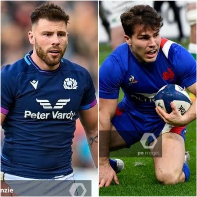The scrum-half battle between Ali Price and Antoine Dupont could be key to Scotland’s Six Nations meeting with France (Malcolm Mackenzie/Julien Mattia-PA Images/Zuma Press).