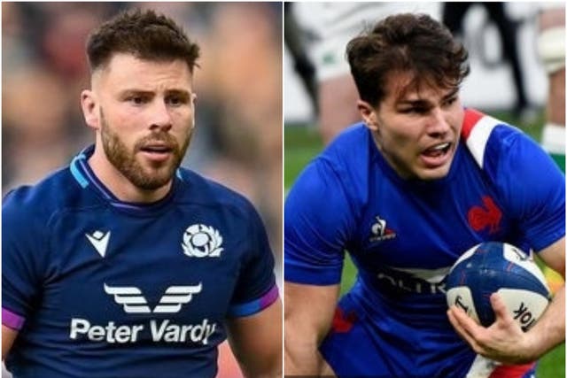 The scrum-half battle between Ali Price and Antoine Dupont could be key to Scotland’s Six Nations meeting with France (Malcolm Mackenzie/Julien Mattia-PA Images/Zuma Press).