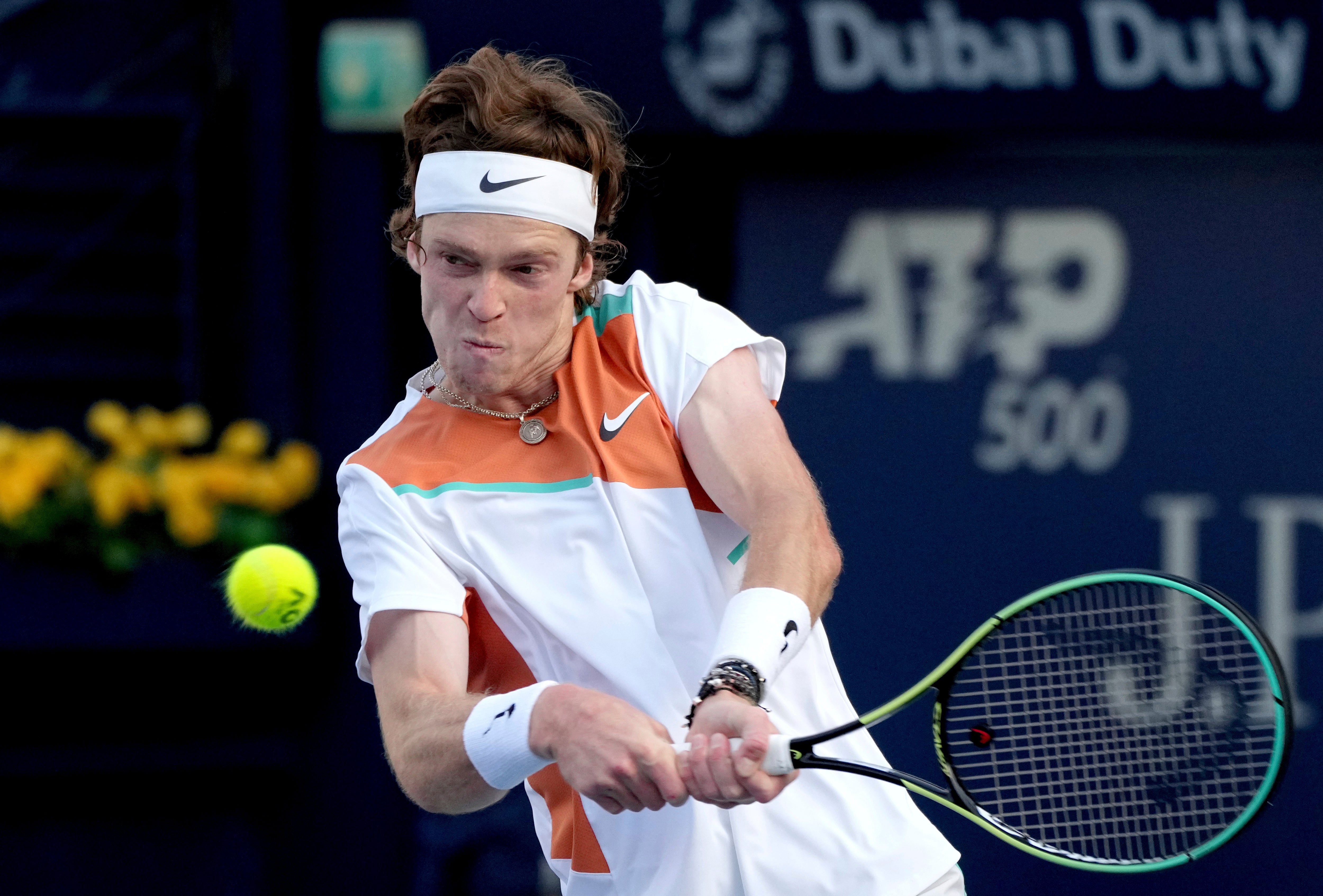 Andrey Rublev spoke about his desire for peace (Ebrahim Noroozi/AP)
