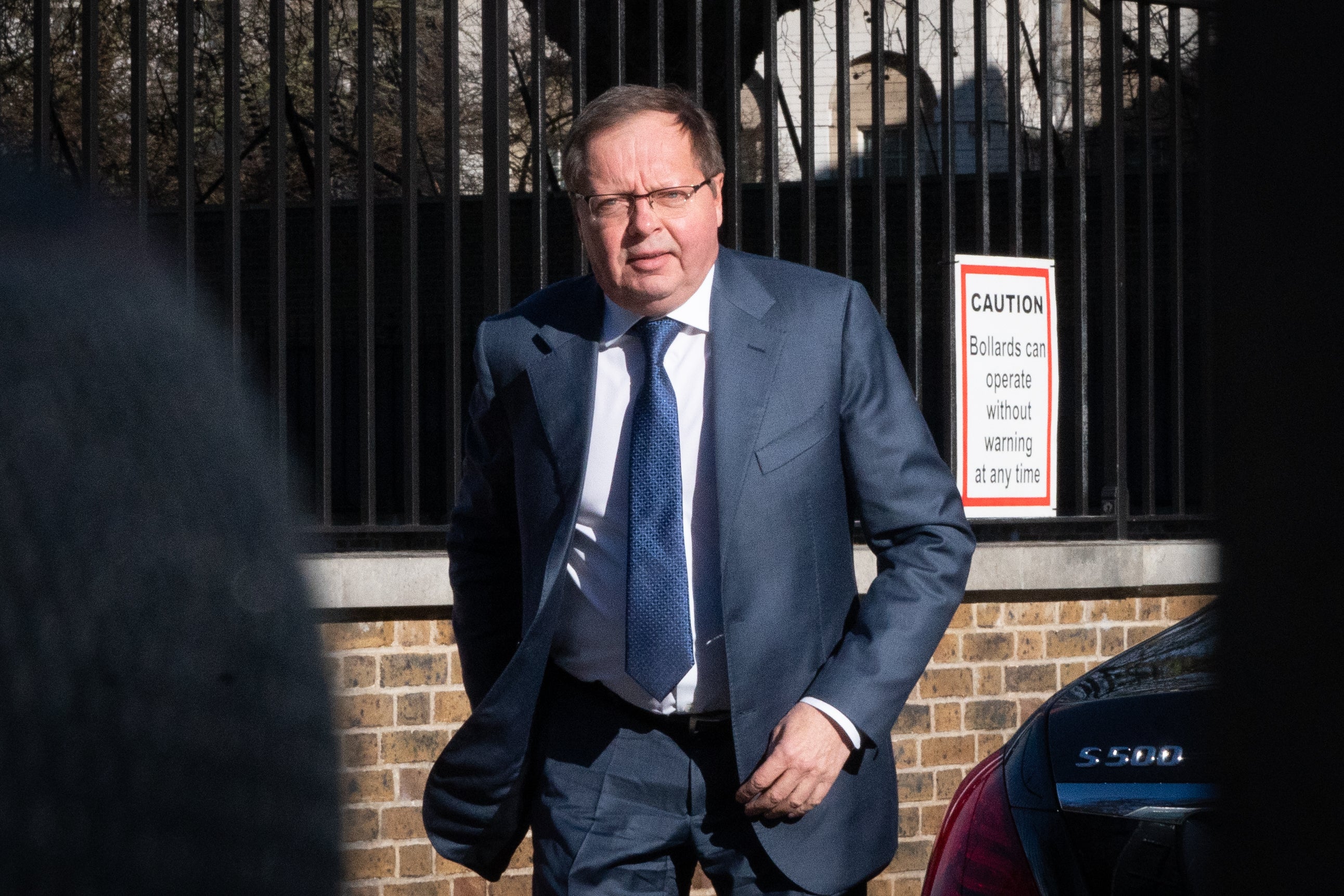 Andrei Kelin leaving the Foreign Office (Stefan Rousseau/PA)