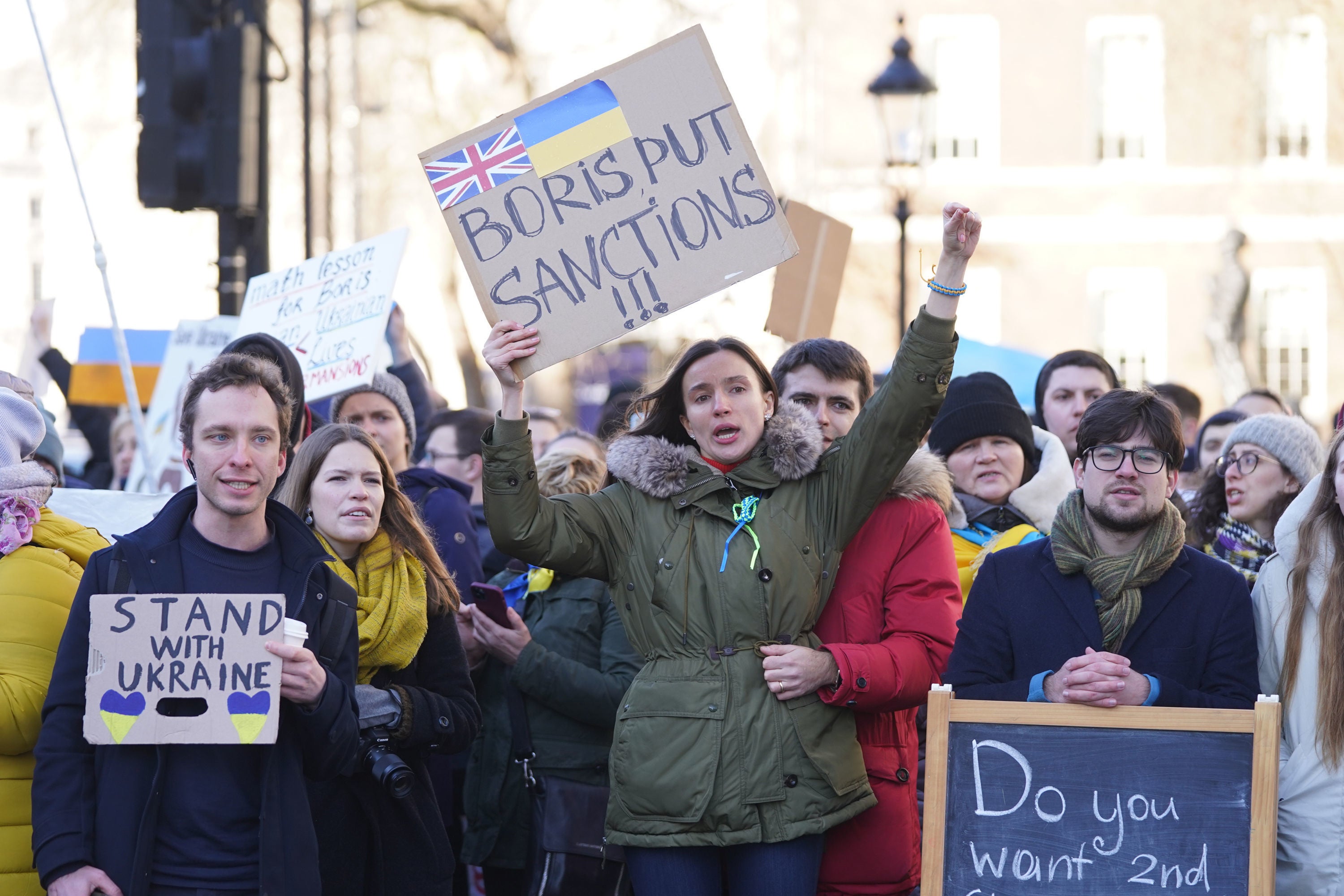Activists gathered outside Downing Street in central London on Thursday