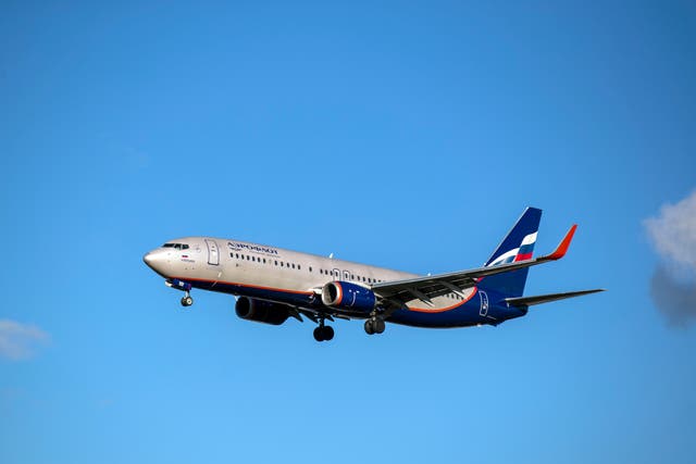 <p>An Aeroflot Airlines Boeing 737 (Steve Parsons/PA)</p>