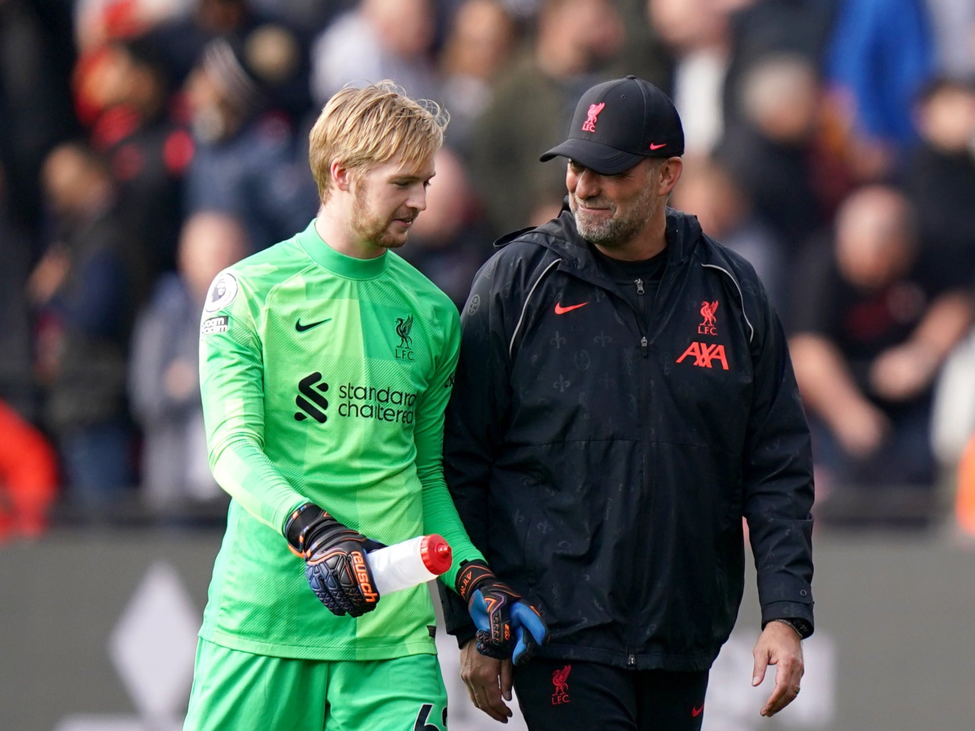 Liverpool manager Jurgen Klopp admits he has to keep Caoimhin Kelleher happy and playing him in the Carabao Cup final helps