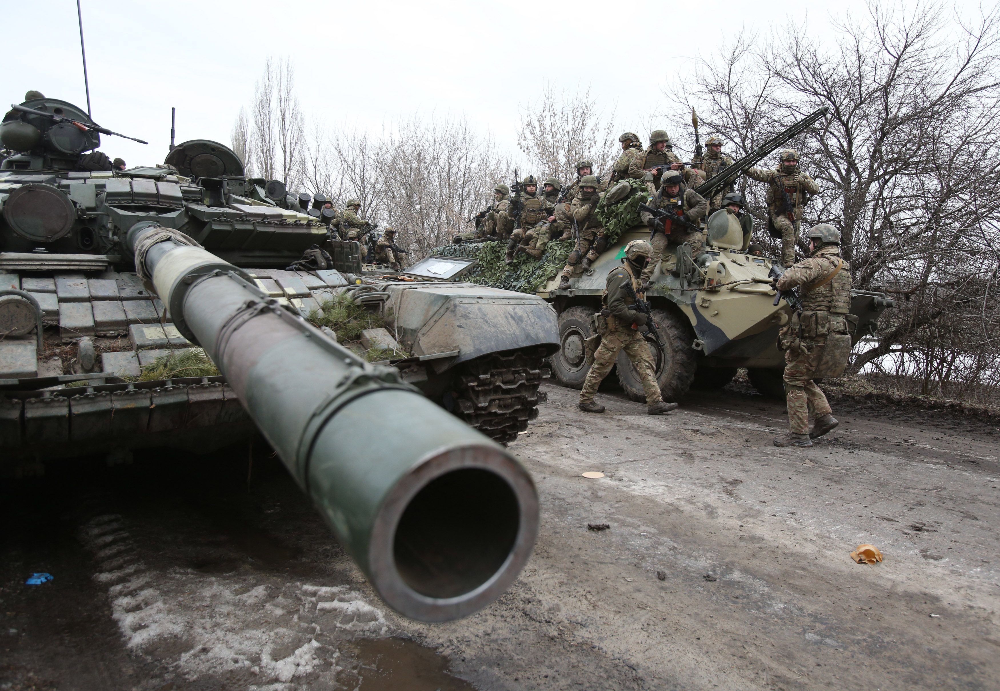 The fakery hasn’t stopped in the hours since Russian troops and weaponry trained their sights on Ukraine