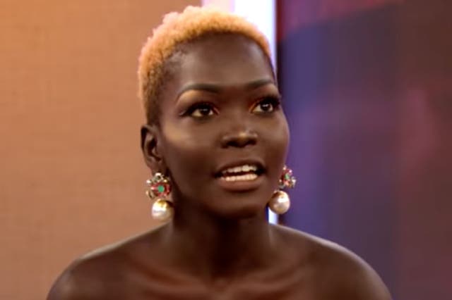 <p>South Sudanese model Nyakim Gatwech, who pushed back on false claims that she held the record for “darkest human on Earth."</p>