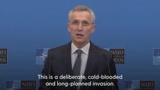 Nato allies condemn Russia’s ‘deliberate, cold-blooded’ attack on Ukraine