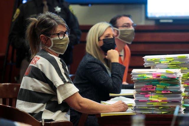 <p>James and Jennifer Crumbley at their court hearing on Thursday</p>