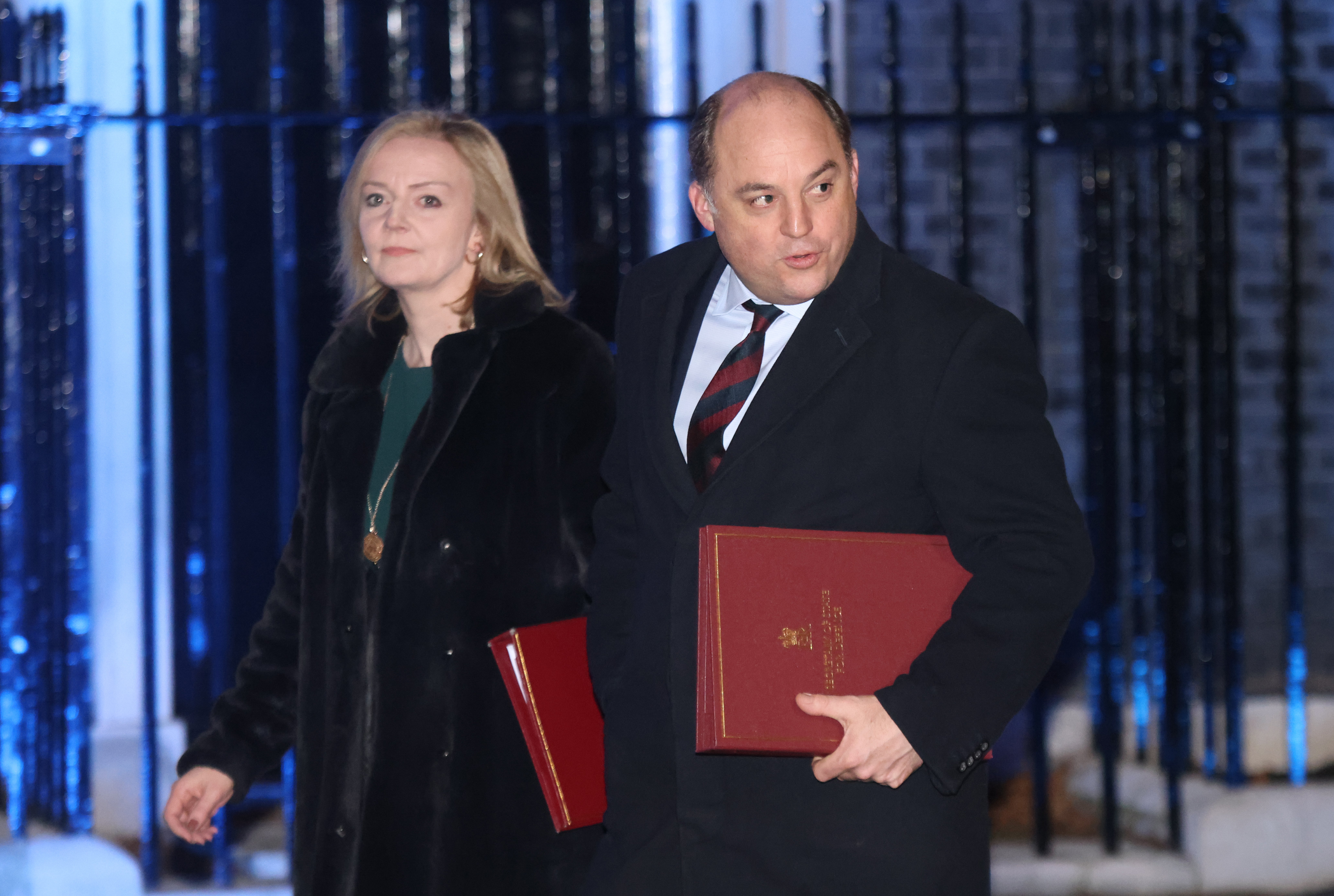 Defence secretary Ben Wallace and Foreign Secretary Liz Truss leaving Downing Street (James Manning/PA)