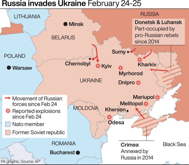 <p>Russian forces’ movements since the invasion began</p>