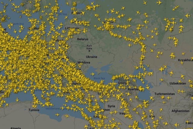 <p>Flights are avoiding Ukrainian airspace</p>