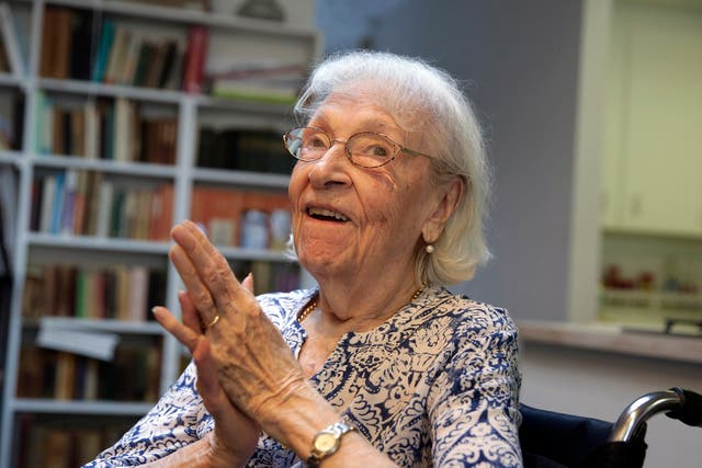 <p>Herrera pictured just before her 100th birthday, in 2015 </p>