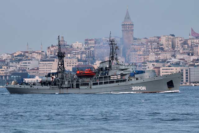 <p>File photo: The Russian Navy’s Black Sea Fleet 145th Rescue Ship Squad’s Prut class rescue tug EPRON sails in the Bosphorus, on its way to the Black Sea, in Istanbul, Turkey, 17 February 2022</p>