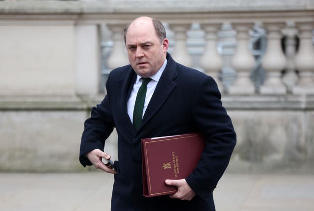 Defence secretary Ben Wallace leaving the Cabinet Office in Whitehall, London (James Manning/PA)