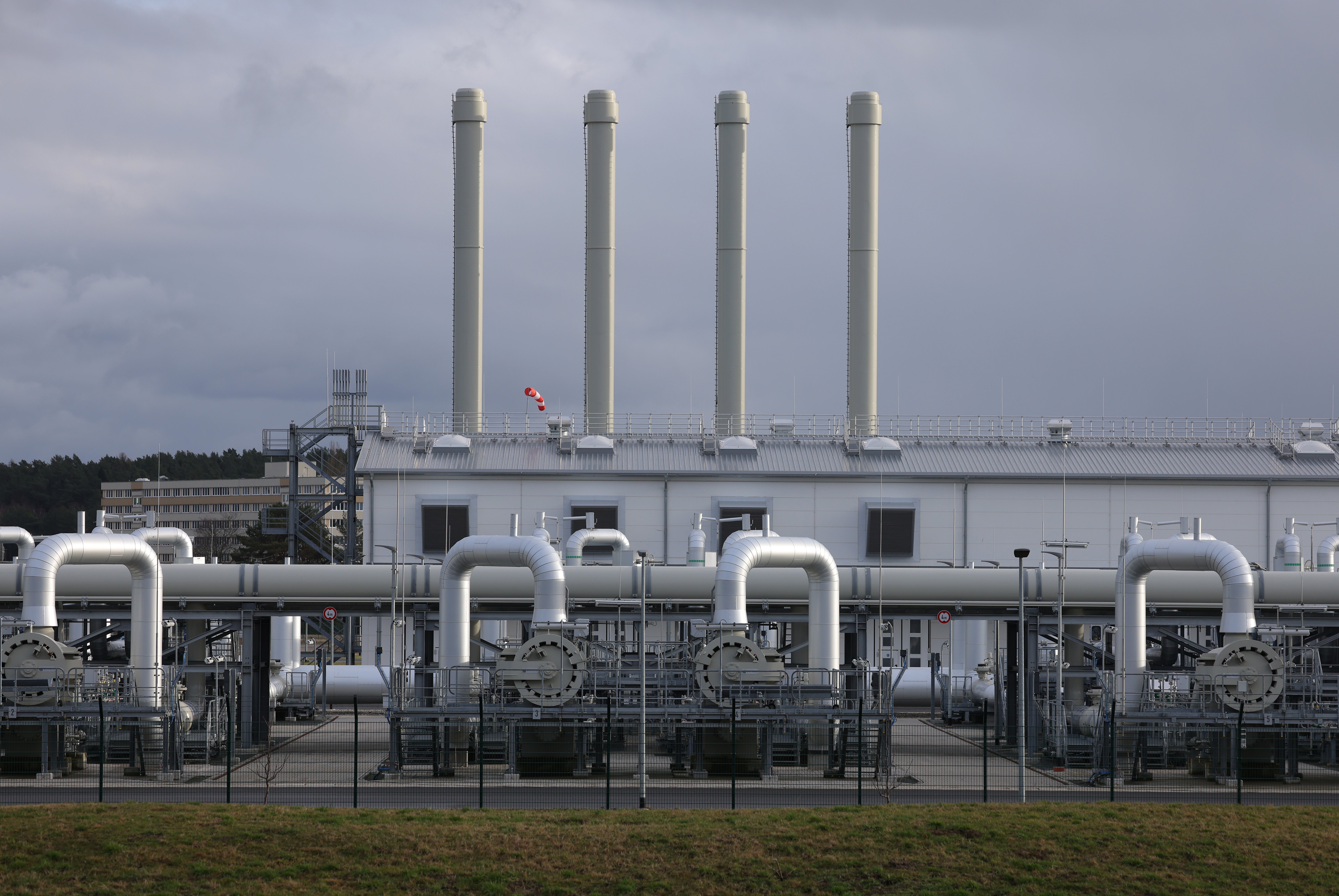 The receiving station of the Nord Stream 2 gas pipeline near Lubmin, German