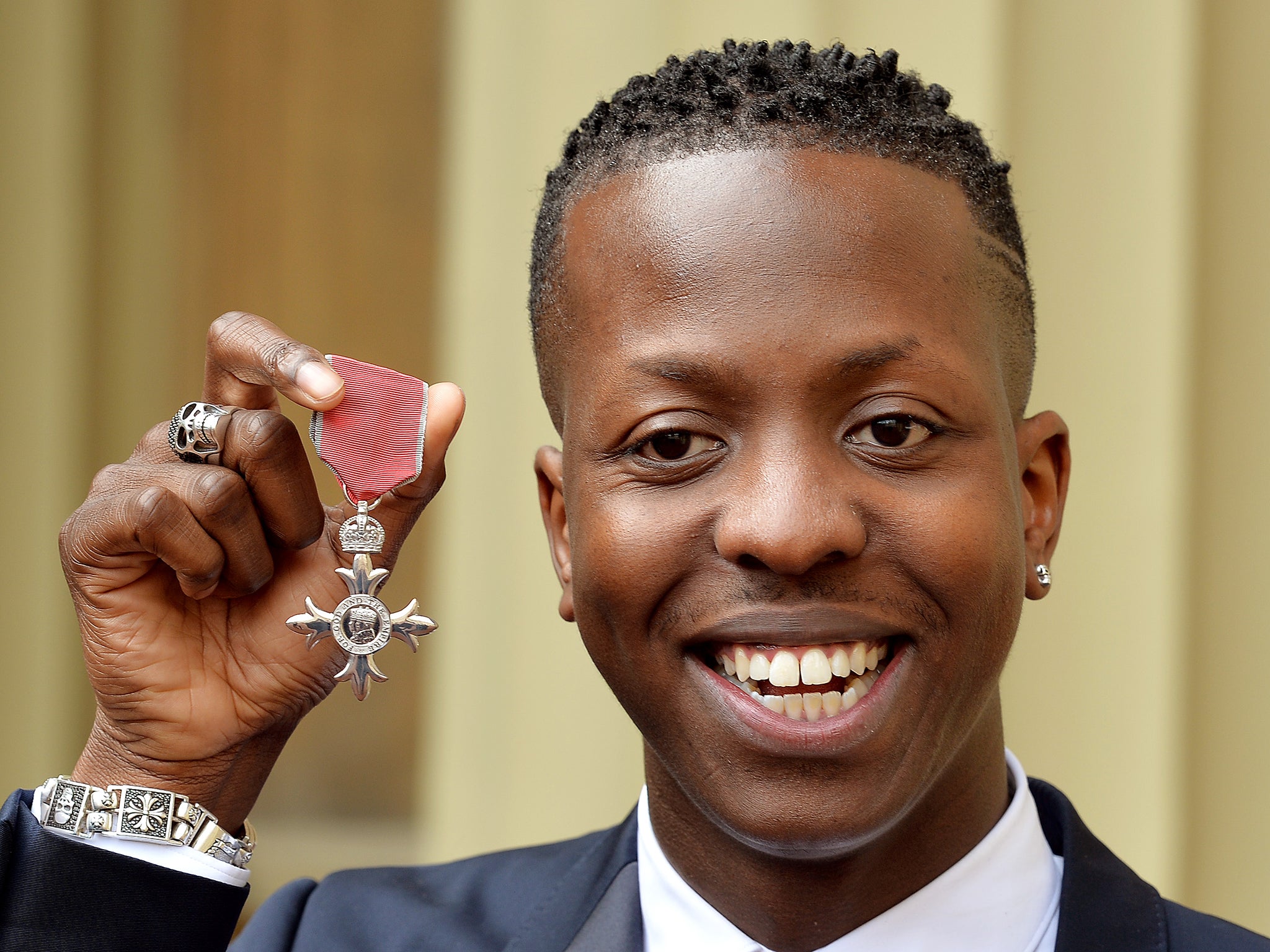 Edwards with his MBE in 2015