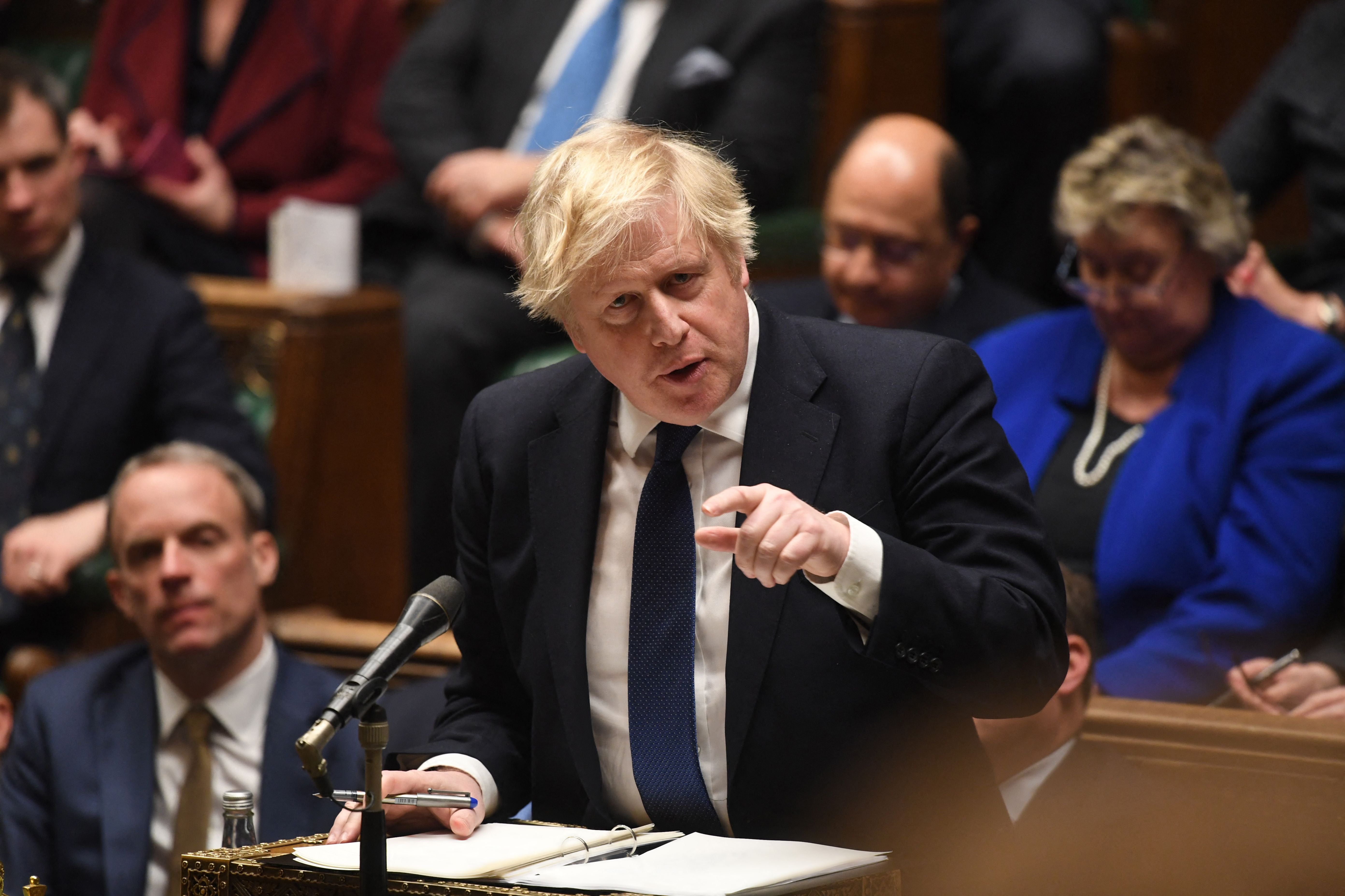 Boris Johnson addresses MPs in Commons