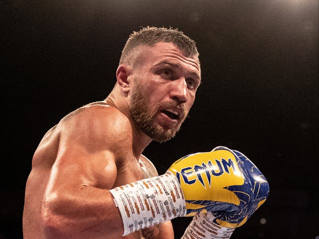 <p>Vasiliy Lomachenko during his fight with Luke Campbell in 2019</p>