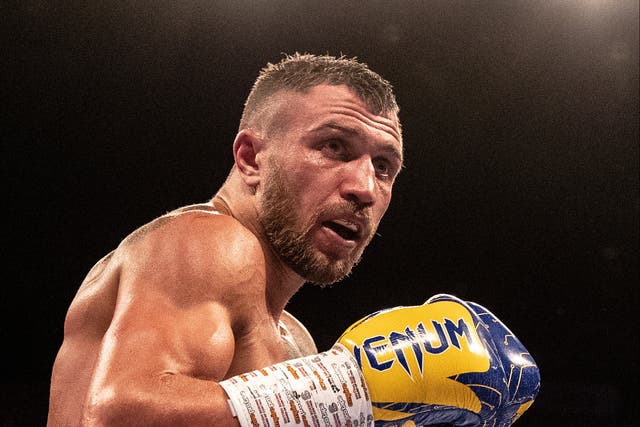 <p>Vasiliy Lomachenko during his fight with Luke Campbell in 2019</p>