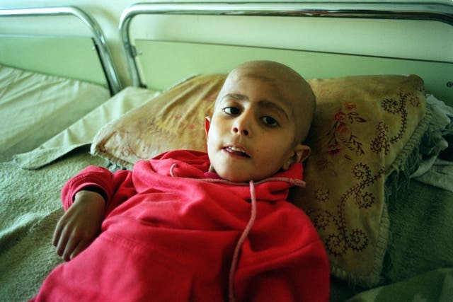 <p>Ali Hillal, aged eight, lived close to Iraqi factories at Diyala, repeatedly bombed by coalition aircraft in 1991. The fifth child of a family with no history of cancers, he died of a tumour in 1998</p>