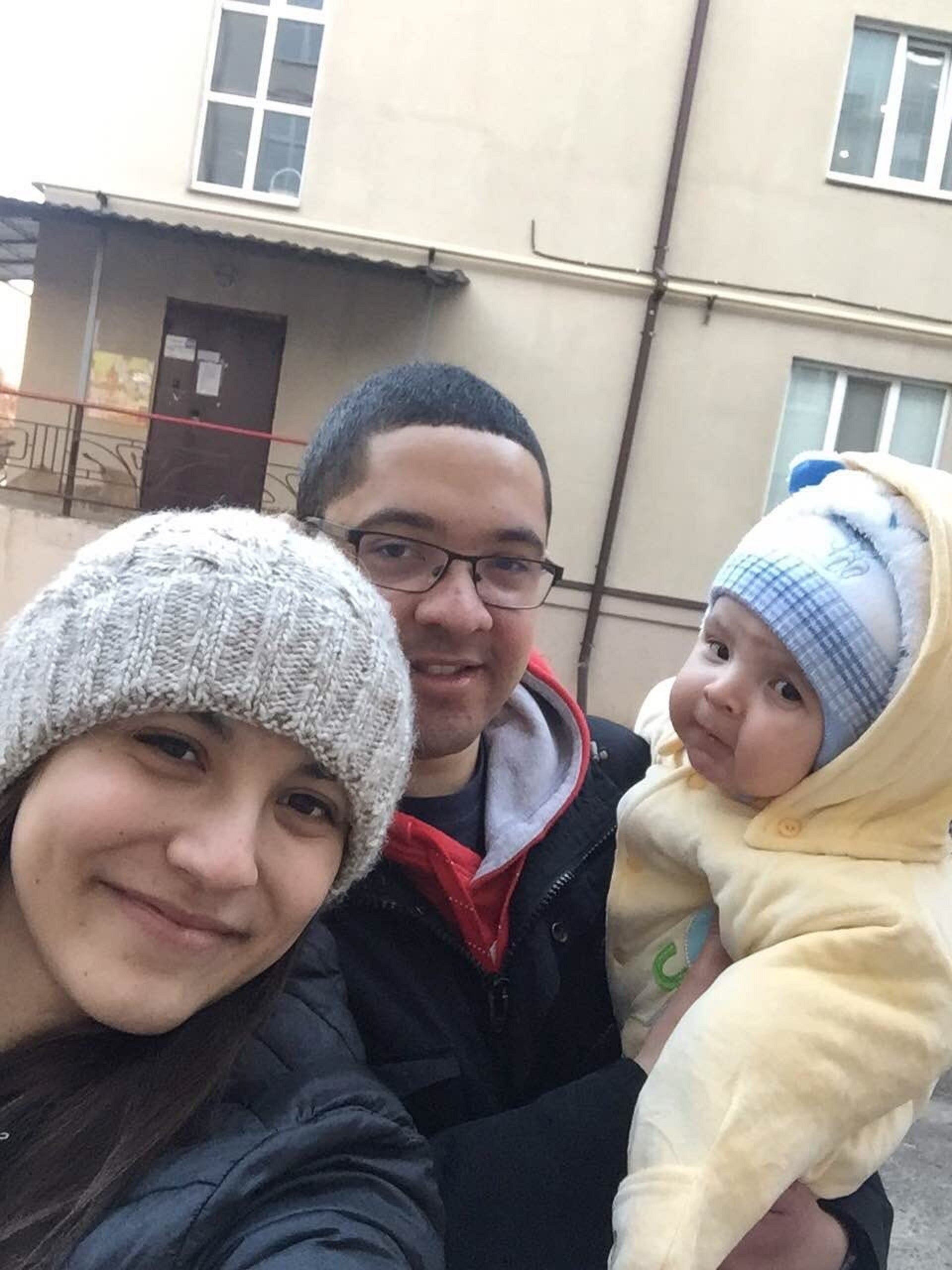 Nathan Rossiter and his Ukrainian wife, Lena, and their son, Leo (Nathan Rossiter)