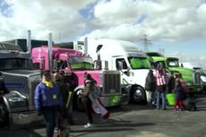 What is the secret right-wing group funding the US truckers?