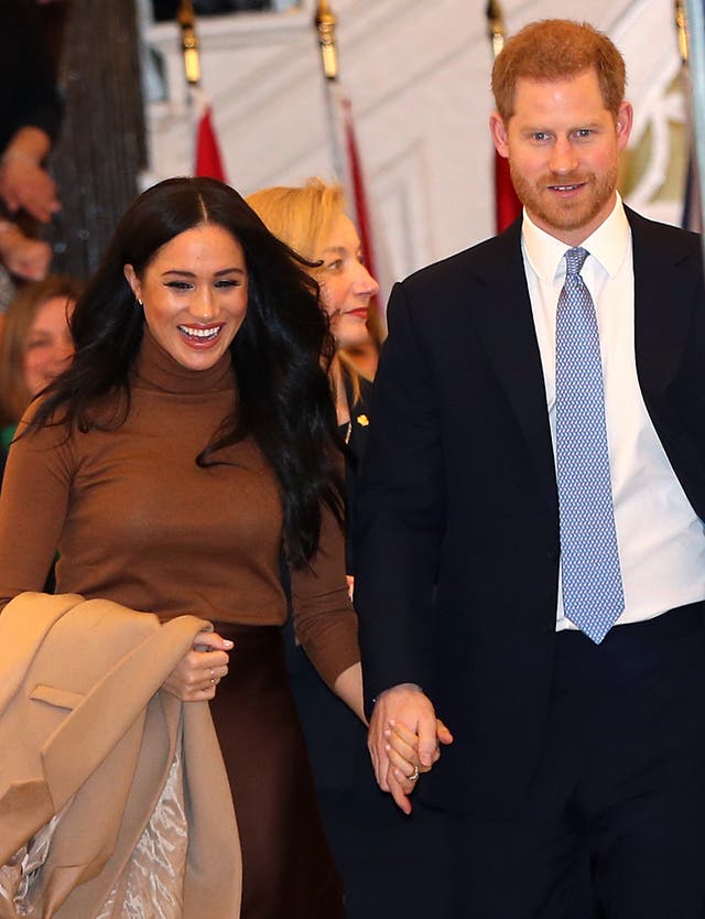 The Duke and Duchess of Sussex are to receive a top accolade at the NAACP Image Awards for heeding the call to social justice and joining the struggle for equity around the world (PA)