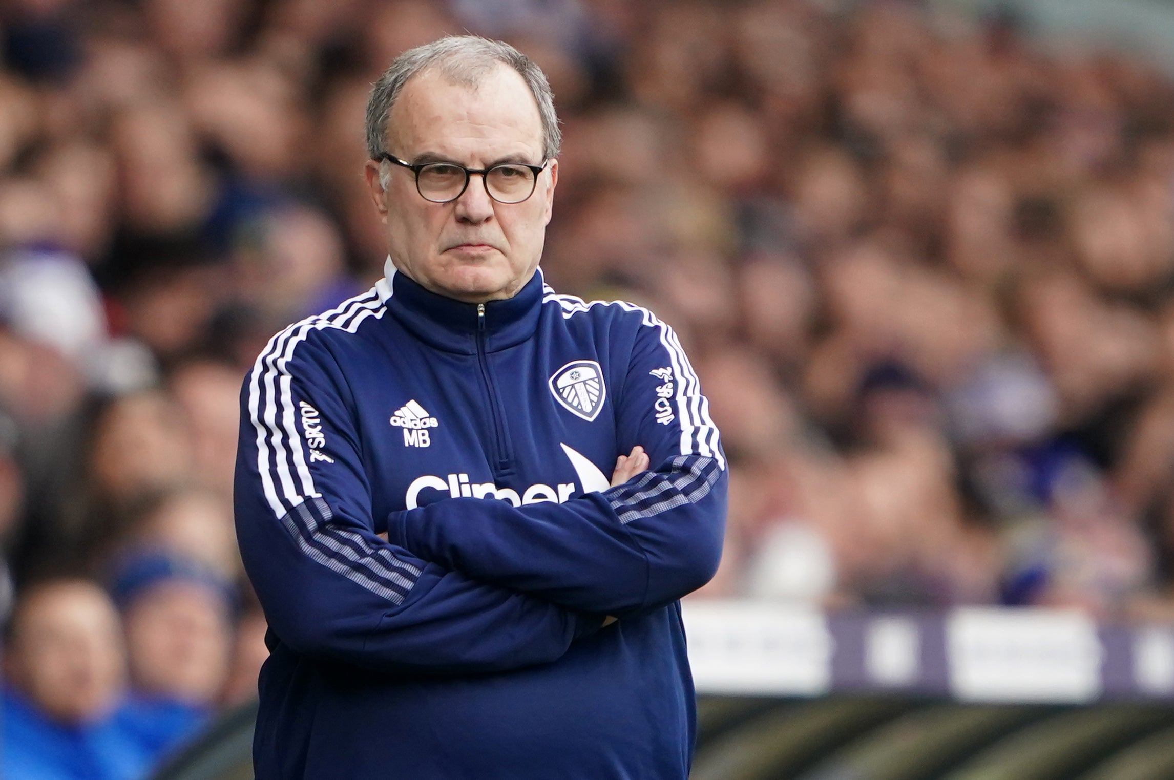 Leeds boss Marcelo Bielsa is under pressure after the 4-0 defeat at home to Tottenham (Zac Goodwin/PA Images).