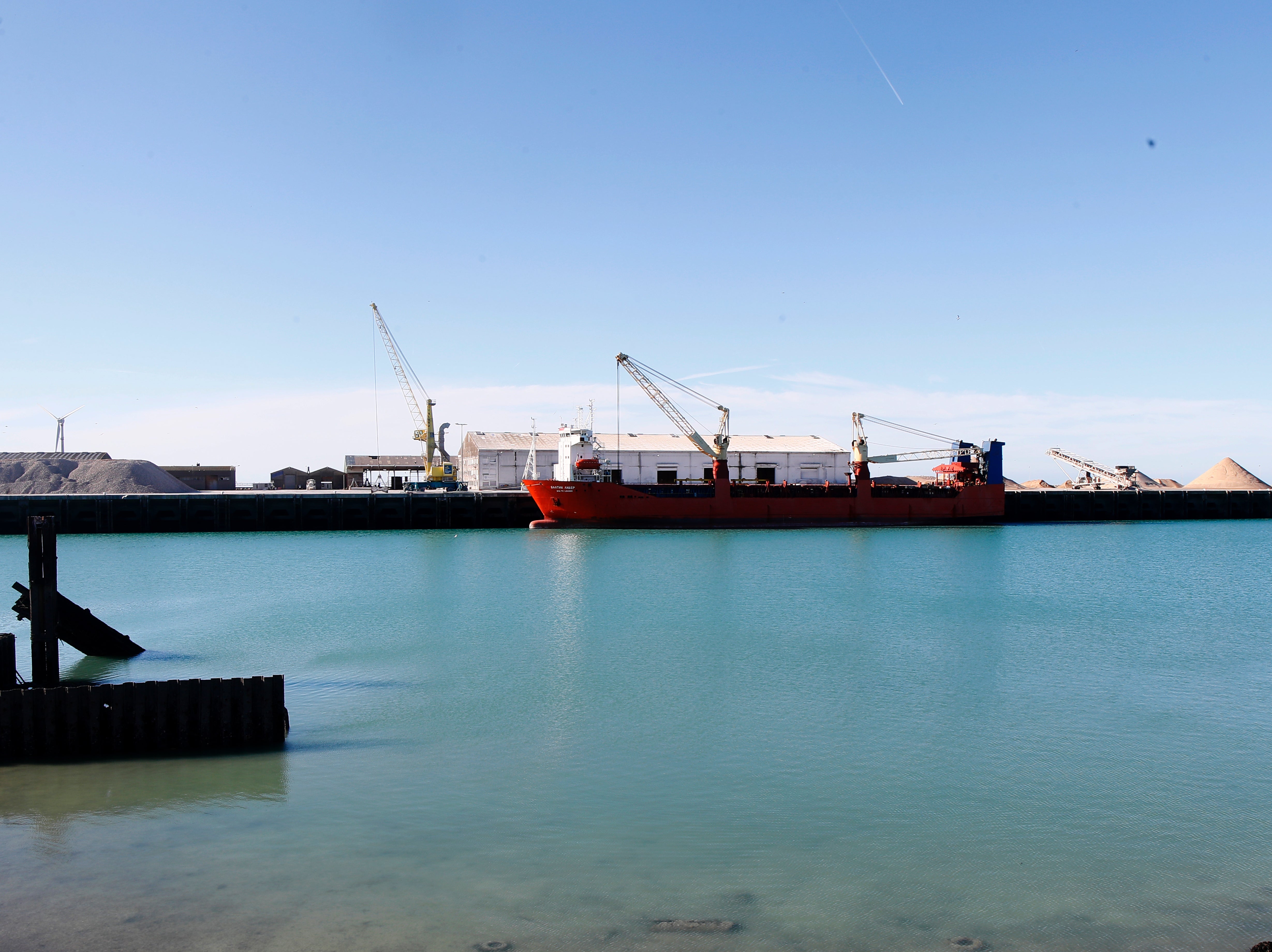 Baltic Leader docks in the port of Boulogne-sur-Mer, northern France
