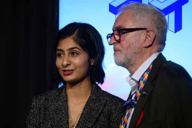 <p>Zarah Sultana MP with Jeremy Corbyn at the 2021 Labour party conference. Both politicians were signatories to a controversial Stop the War statement on Ukraine</p>